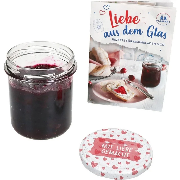 MamboCat Einmachglas 50er Set Sturzglas 350ml Einmachglas Mit Liebe gemacht Deckel, Glas – Bild 3