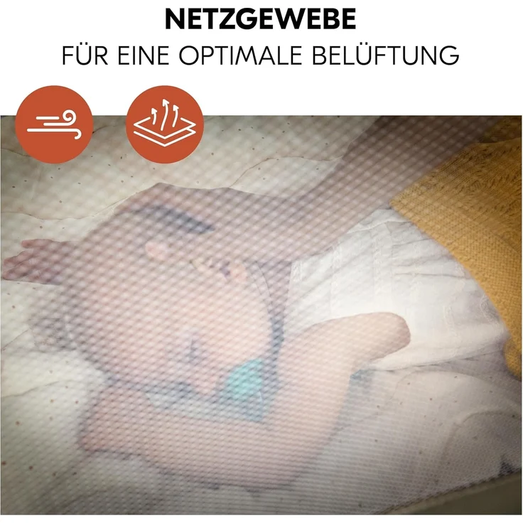 Hauck Baby-Reisebett Babycenter Zoo, 8-tlg, mit Neugeborenen-Einsatz, Wickelauflage, Spielbogen & Spieluhr, Rollen – Bild 9