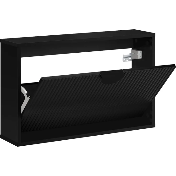 vidaXL Schuhschrank VENRAY 70 x 17 x 43 cm Holzwerkstoff Schwarz 8020055 – Bild 4