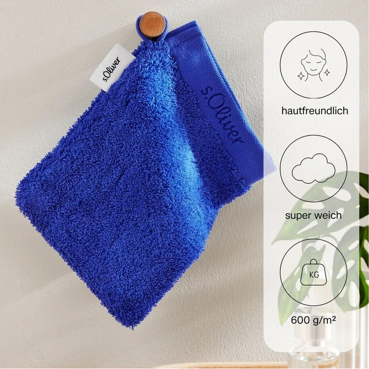 s.Oliver Waschhandschuh s.Oliver, Premium Qualität, 600 gr/m², auch als Sets erhältlich, Walkfrottier (1-St), große Farbauswahl, auch als Duschtuch, Handtuch, Gästetuch – Bild 2