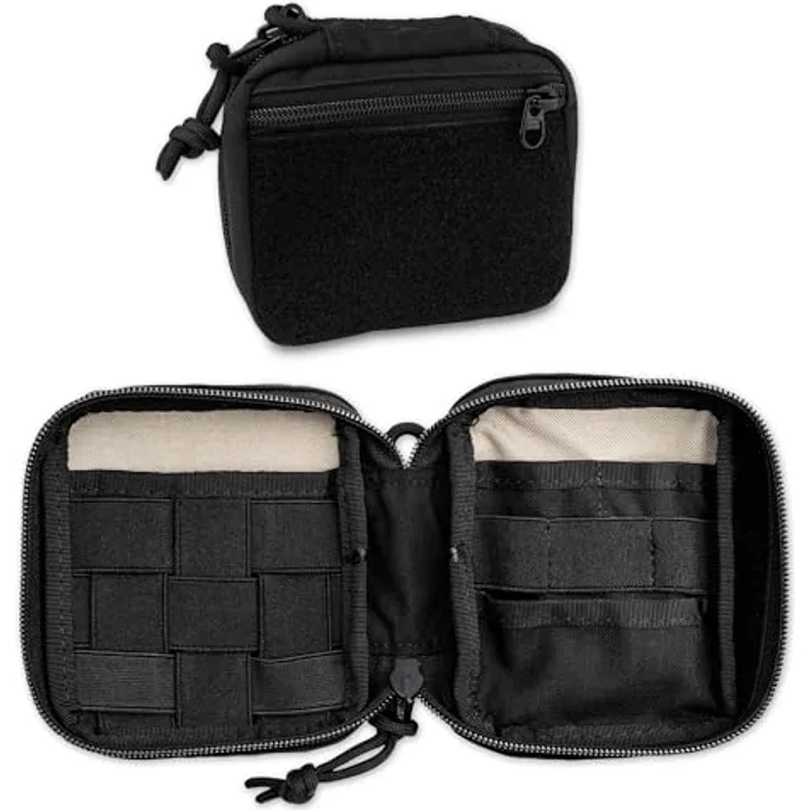 Böker SOLINGEN® Hamburger Pouch, EDC Messertasche schwarz, abschließbar aus Cordura, für Klappmesser & Zubehör, 42A konform mit Reißverschluss & Klett