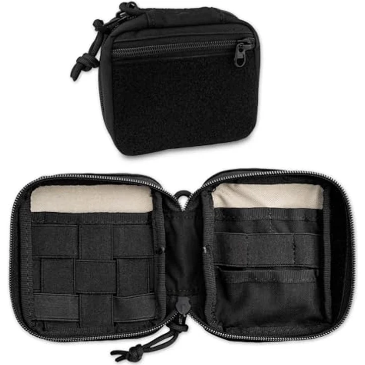 Böker SOLINGEN® Hamburger Pouch, EDC Messertasche schwarz, abschließbar aus Cordura, für Klappmesser & Zubehör, 42A konform mit Reißverschluss & Klett – Bild 1