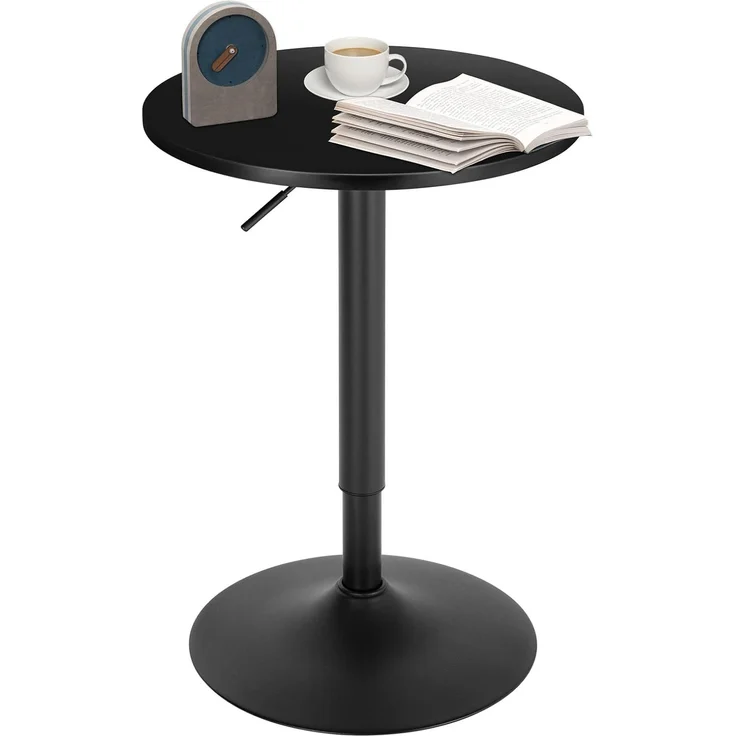 WOLTU Bartisch Stehtisch, höhenverstellbarer Tisch 69,5-91,5 cm, multifunktionaler Partytisch in Wohnzimmer Küche Balkon, Bistrotisch aus MDF Metall, Schwarz, BT35sz – Bild 7