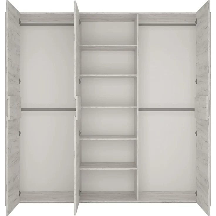 Kleiderschrank 3-türig, weiß Eiche, AMANTEA-129 – Bild 2