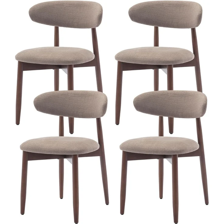 COLAMY Esszimmerstühle 4er Set, Polsternder Stühle Esszimmer mit Rückenlehne, Moderne Küchenstühle Gepolstert, Stoff Dining Chairs mit Back und Holzbeinen für Esszimmer, Küche, Restaurant, Kamel – Bild 1