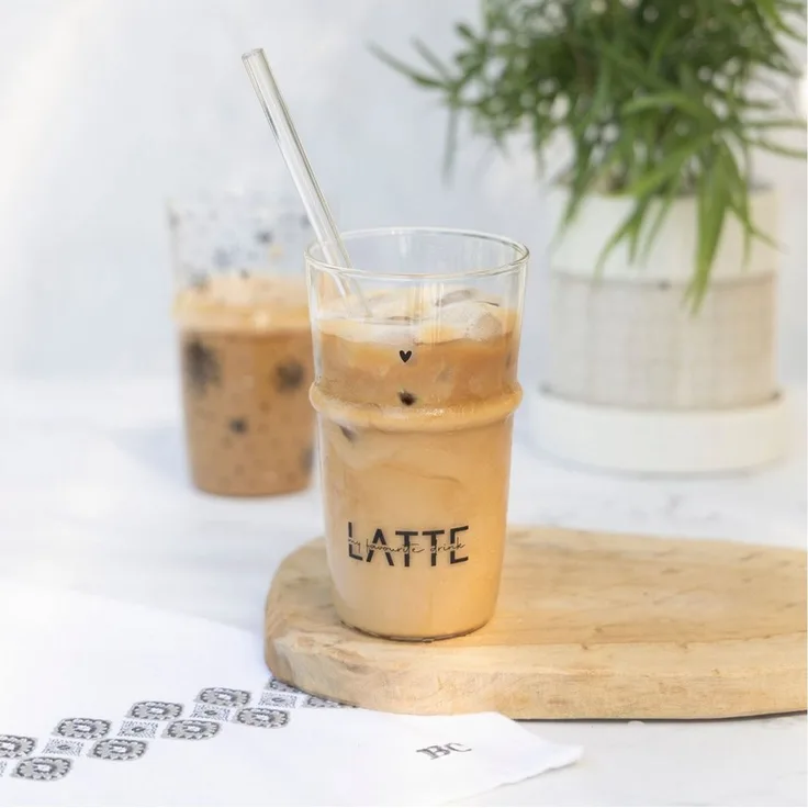 Bastion Collections Glas, Glas, Höhe: 14cm, Farbe: Transparent, Motiv: Latte