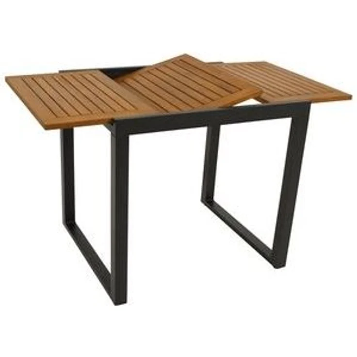 DEGAMO Gartentisch RIVELLO ausziehbar, 80/120x70 cm, Alu anthrazit + Akazie geölt – Bild 6