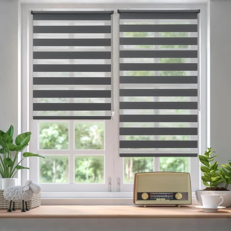 Doppelrollo Duo Rollo Klemmfix ohne Bohren für Fenster Rollos Jalousie Faltrollo, Sekey, freihängend, Klemmträger, Montage mit oder ohne Bohren möglich – Bild 2
