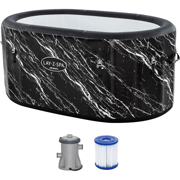Bestway 6002Q FortiFiber Eisbad Glacial Dip LAY-Z-SPA mit Filterpumpe – 152 x 92 x 69 cm, oval - Komplett Set, WINTERFEST – Bild 1