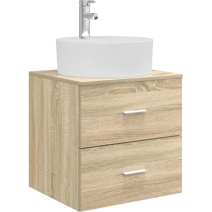 vidaXL Wandmontiertes Badezimmerschrank-Set 3 stk. Sonoma-Eiche 3405869 – Bild 4