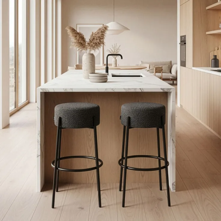 HOME DELUXE Barhocker OLIN - 2er Set Anthrazit