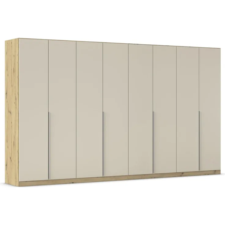 Rauch Möbel Alabama, Kleiderschrank für Schlafzimmer, Kinderzimmer, Wohnzimmer, Garderobe, Flur, 8-türig, mit Zubehör Classic, Farbe Beige/Eiche Artisan. Holz, Breite 360 cm