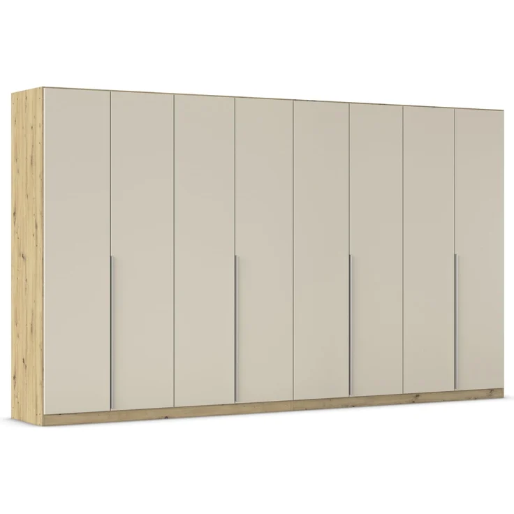 Rauch Möbel Alabama, Kleiderschrank für Schlafzimmer, Kinderzimmer, Wohnzimmer, Garderobe, Flur, 8-türig, mit Zubehör Classic, Farbe Beige/Eiche Artisan. Holz, Breite 360 cm