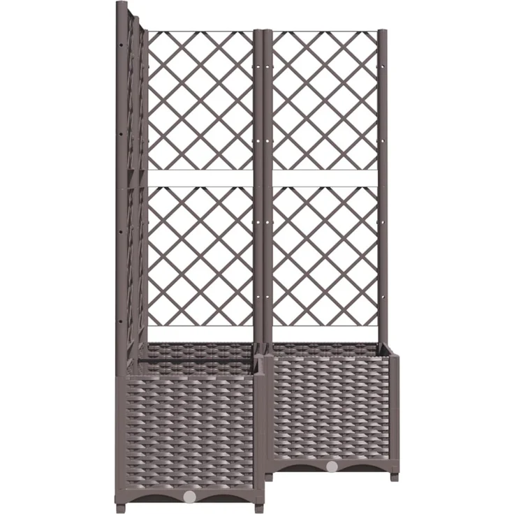 vidaXL Pflanzkübel mit Rankgitter Braun 80x80x136 cm PP 318265 – Bild 5