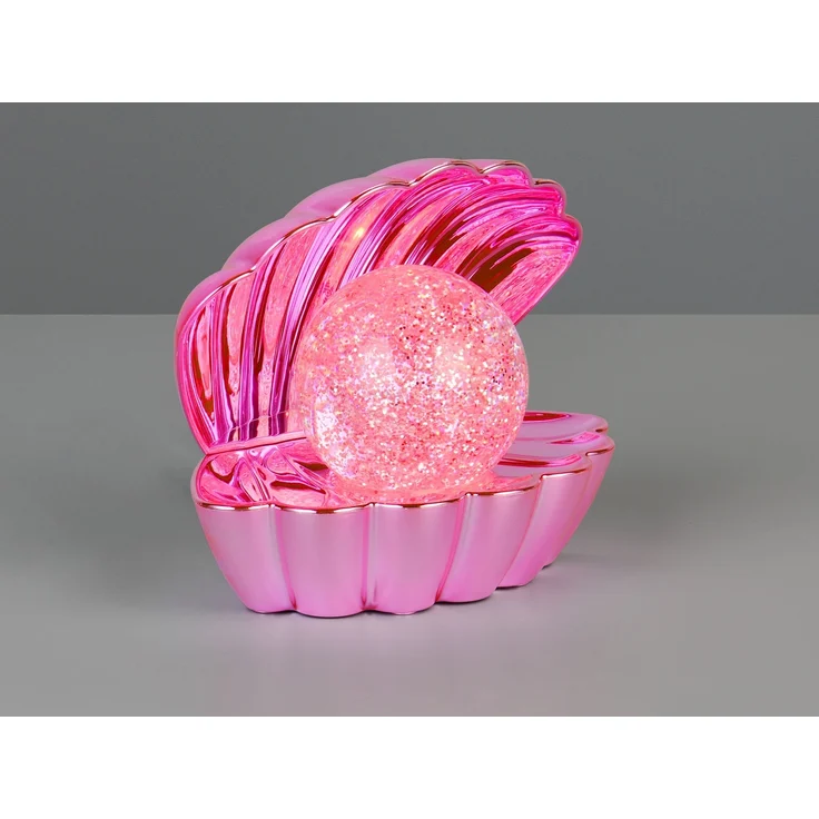 USB Muschel Tischlampe Pink mit RGB Beleuchtung, Höhe 14cm – Bild 3