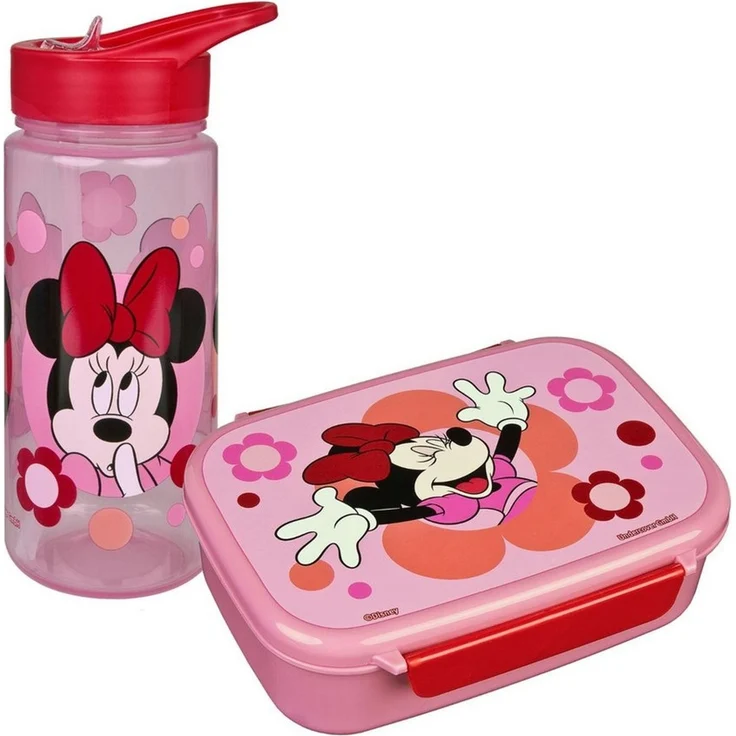 Disney Minnie Mouse Lunchbox Minnie Mouse Lunch Set Brotdose Trinkflasche Kinder – Bild 1