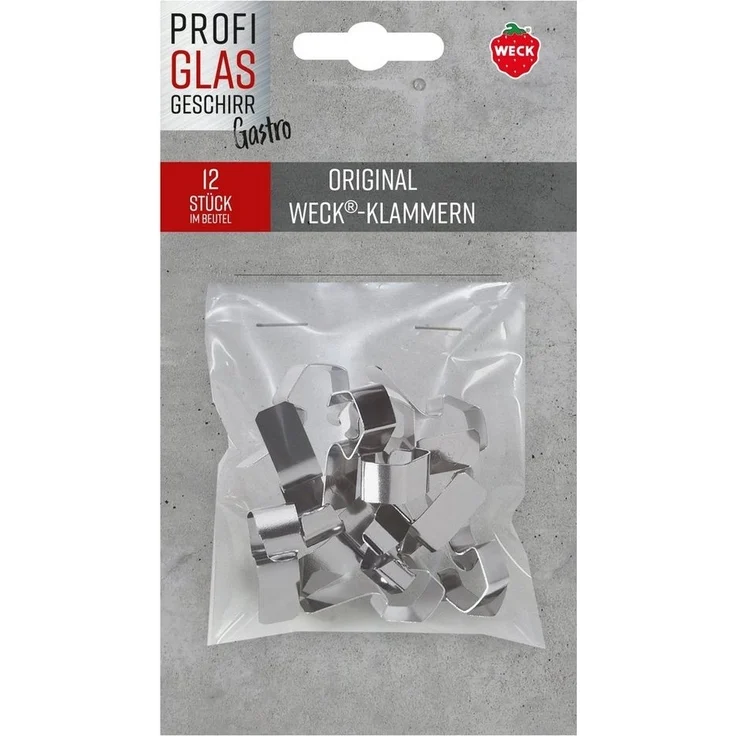 WECK Einmachglas 12er Beutel Weck Klammern mit Trägerkarte "Gastro" 76132 – Bild 1