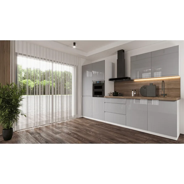 XXXL Xxxl Küchenleerblock Aspen, Grau, Holz, 320x212x60 cm, Küchenzeile ohne Geräte