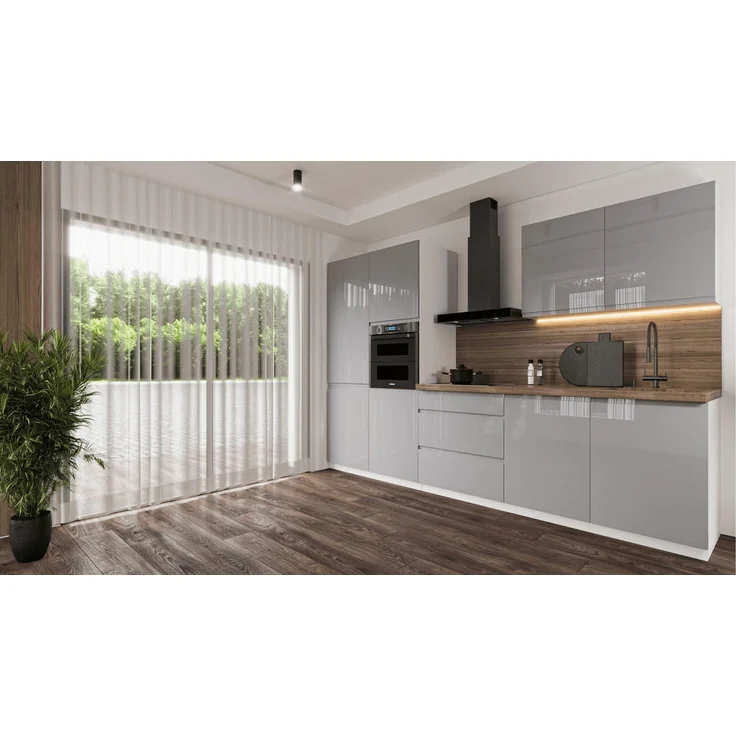 XXXL Xxxl Küchenleerblock Aspen, Grau, Holz, 320x212x60 cm, Küchenzeile ohne Geräte