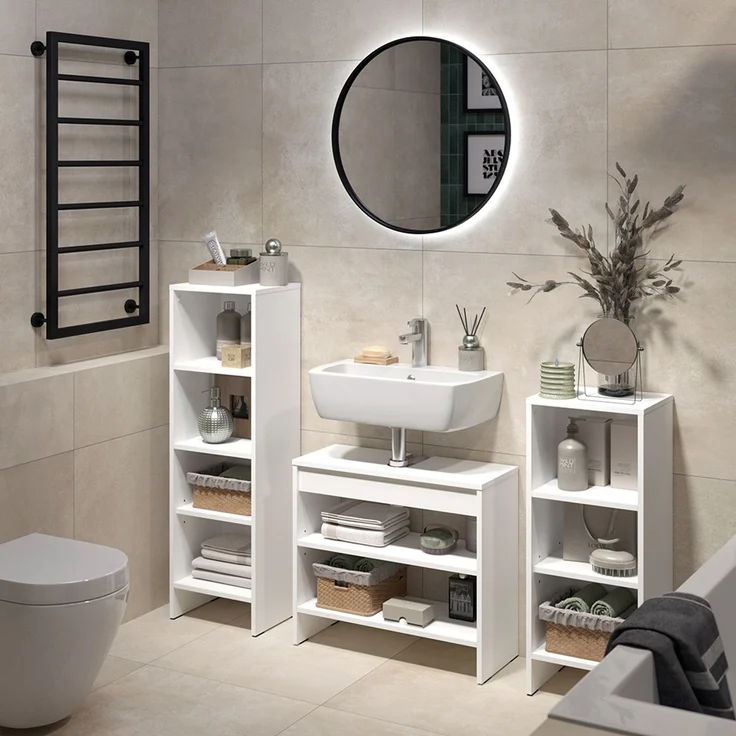 Badmöbel-Set Karli Weiß 3-teilig Vicco – Bild 6