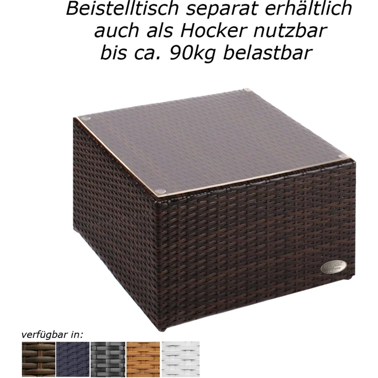 Sonnenliege Toscana (inkl. Auflage, Farbe wie abgebildet) aus hochwertigen Kunstrattan, Liegen Farbe: Java Braun mit grauer Auflage – Bild 9