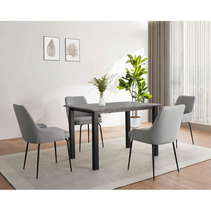 OTTO home Esstisch Babetta, schwarzes pulverbeschichtetes Metallgestell, verschiedene Breiten