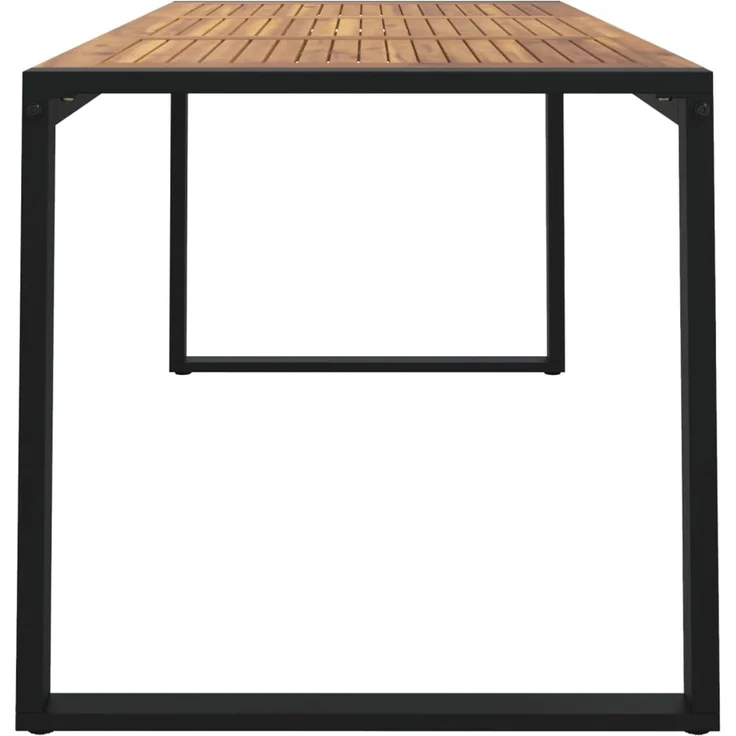 Gartentisch, Balkontisch mit Beinen in U-Form 160 x 80 x 75 cm Massivholz Akazie – Bild 4