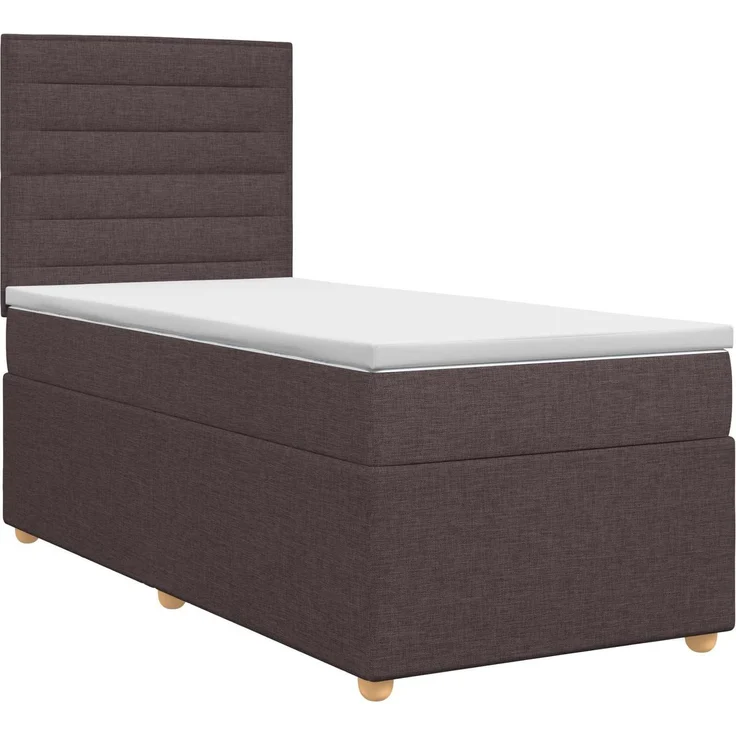 vidaXL Boxspringbett mit Matratze Dunkelbraun 80 x 200 cm Stoff 3453749 – Bild 2