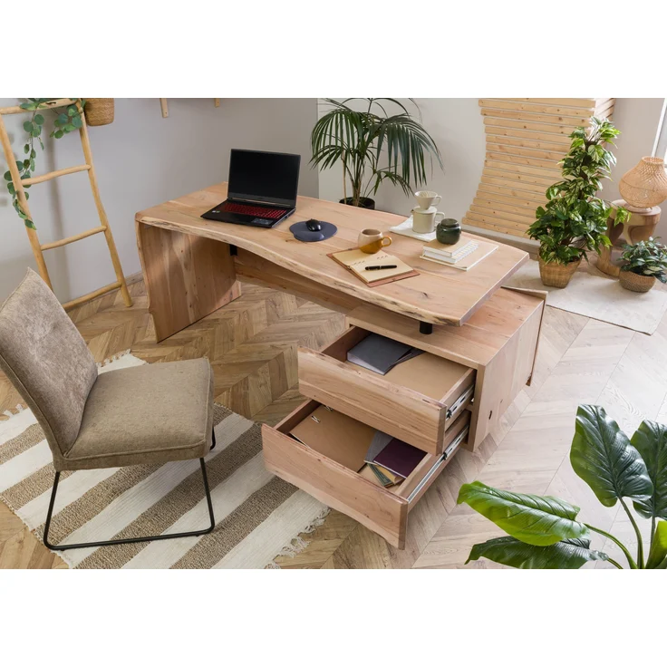 Schreibtisch Akazie 190x70x76 natur lackiert PURE ACACIA #151 – Bild 4