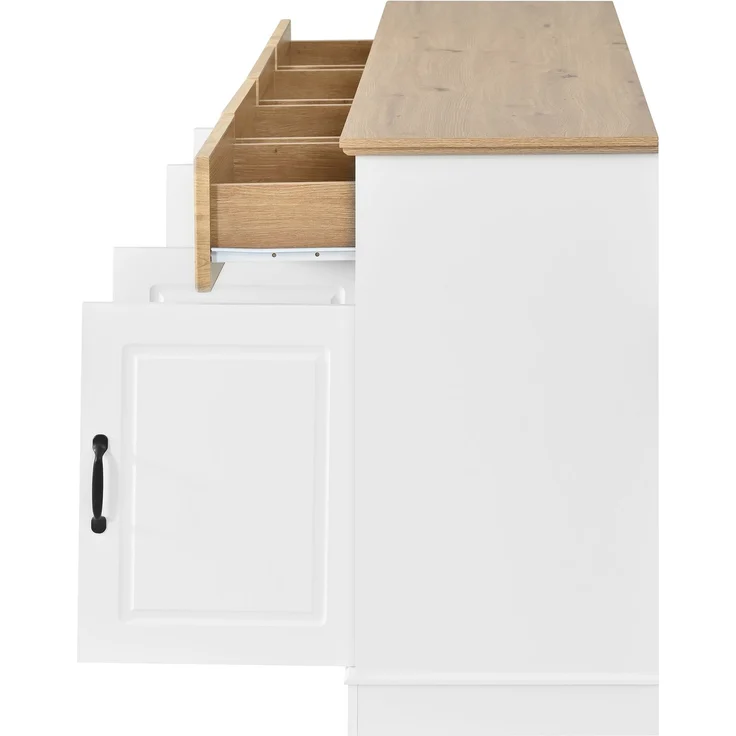 Sideboard B 160 x T 40 x H 78 cm aus MDF mit 4 Schubladen und höhenverstellbaren Einlegeböden – Bild 8