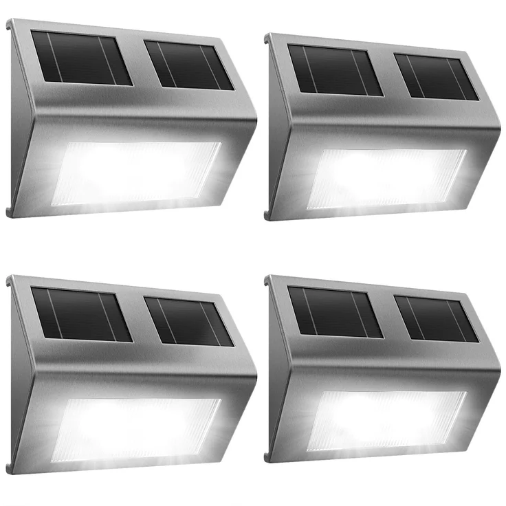 MONZANA® LED Solarlampe 4er Set Edelstahl IP65 Wasserdicht Hängend Solarleuchte Garten