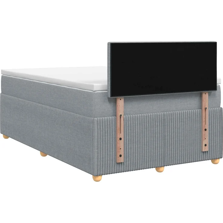 vidaXL Boxspringbett mit Matratze Hellgrau 120 x 190 cm Stoff 3451426 – Bild 8