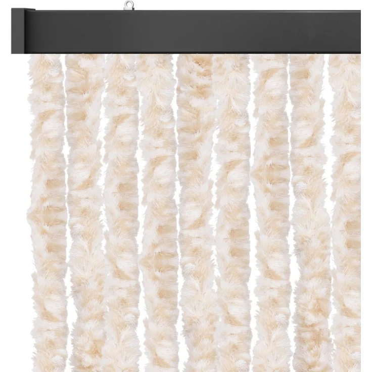 Flauschvorhang 100x200cm ( Meliert Beige/Weiß ), perfekter Insekten- und Sichtschutz für Ihre Balkon- und Terrassentür, viele Farben – Bild 1