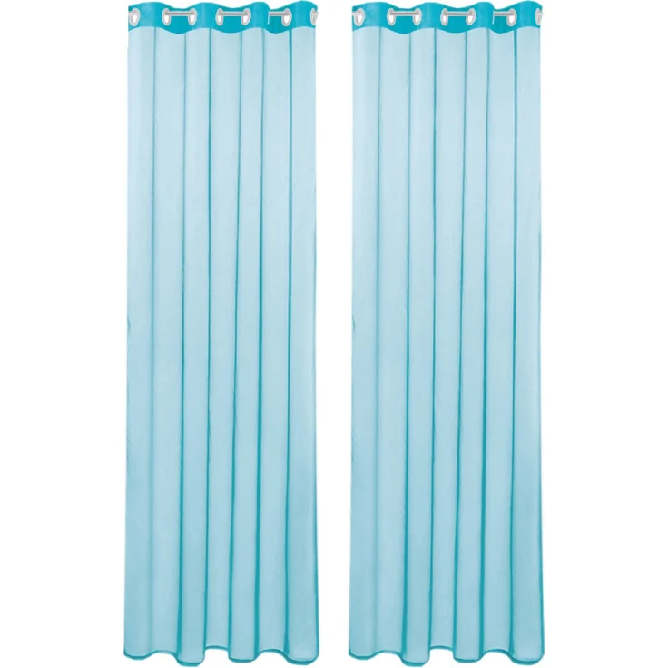 Bestlivings Transparente Türkise Gardine mit Ösen 2er Pack (B140 x L175), viele Varianten erhältlich – Bild 1