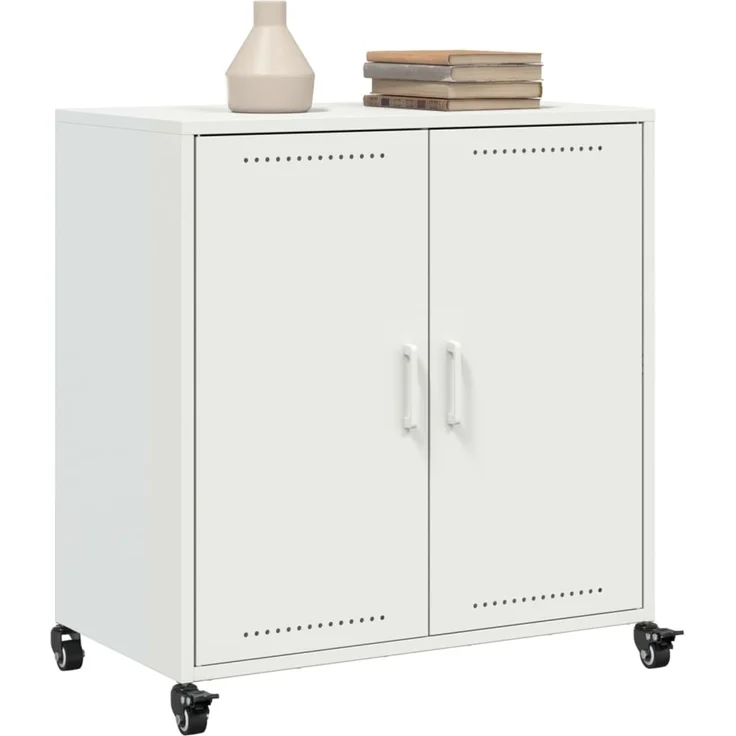 vidaXL Sideboard Weiß 68x39x72 cm Stahl 846661 – Bild 3