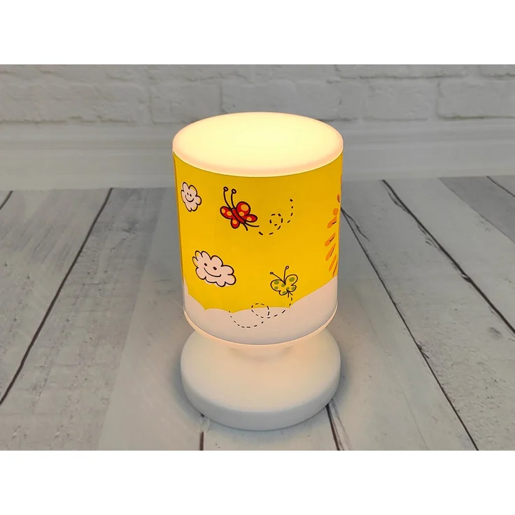 LED Akku Tischleuchte Motiv Sonne und Schmetterling per USB aufladbar, Höhe 20cm – Bild 7