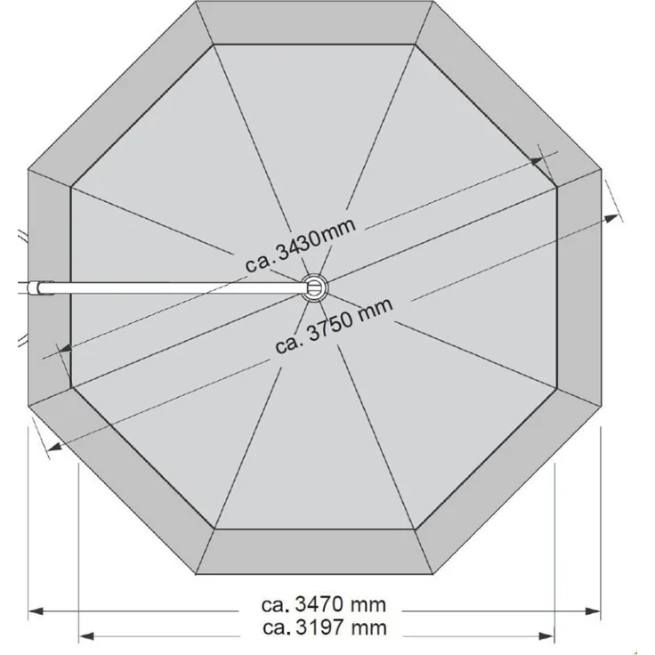 Sun Garden Easy Sun TM Ersatzbezug 375 cm - indigoblau B151 – Bild 3