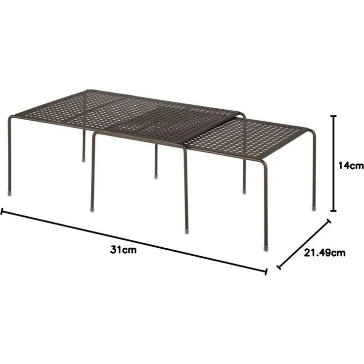 Küchenregal Teleskop bronze ausziehbar Geschirrregal Metall Schubfach mDesign – Bild 2