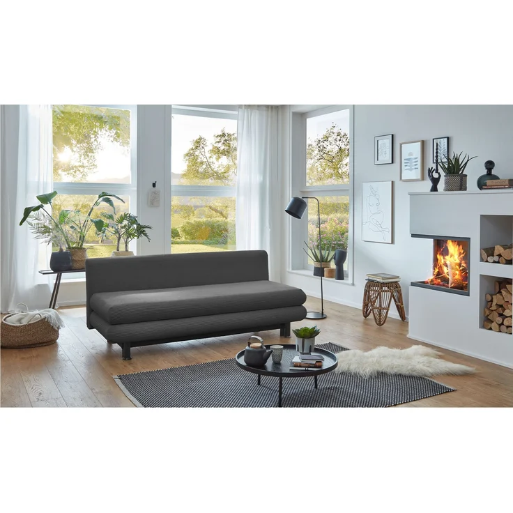 Schlafsofa Bill / Bern SO240, Stoff, Grau, 196 x 92 x 93 cm – Bild 3