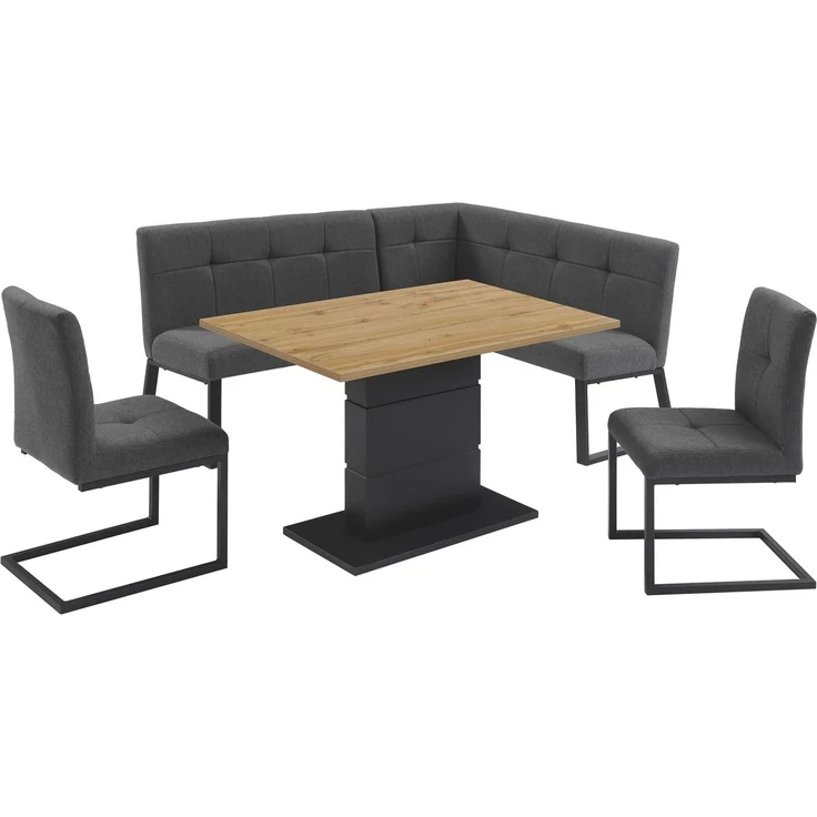 OTTO home Eckbankgruppe Geranie, Sitzgruppe, Eckbank inkl. Stauraum, Esstisch, 2 Freischwinger, (Set, 4-tlg, Eckbank inkl. Stauraum wahlweise links und rechts montierbar), mit und ohne Stauraum wählbar – Bild 1