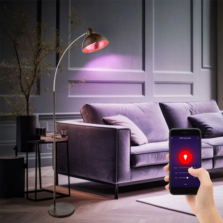 RGB LED Stehleuchte, Spot beweglich, App-/Sprachsteuerung, Höhe 155 cm – Bild 2