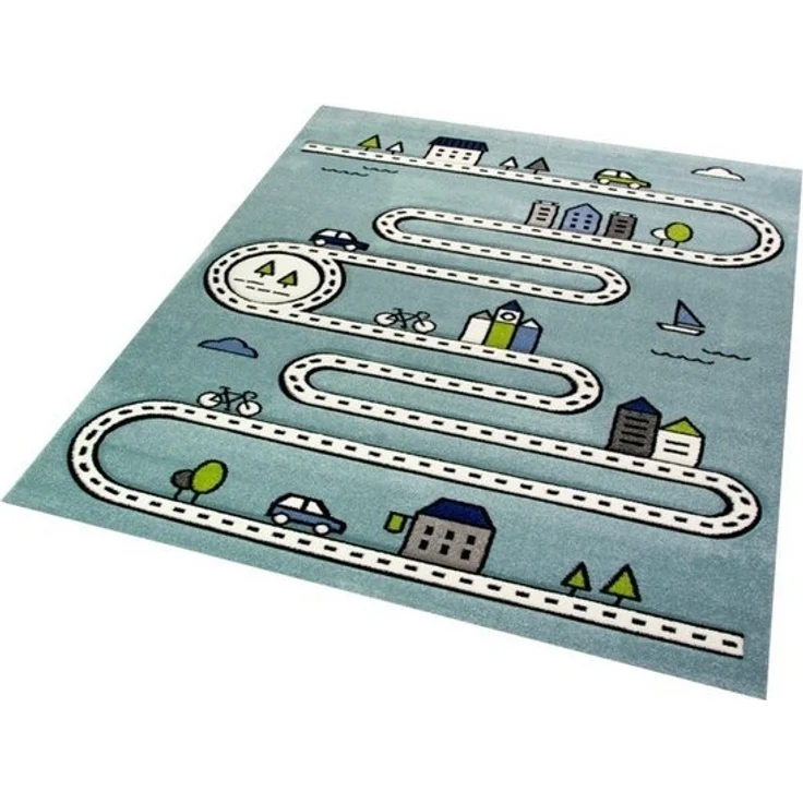 Carpetia Kinderteppich Teppich Kinderzimmer Kinderteppich Straßenteppich blau, rechteckig, Höhe: 15 mm – Bild 4