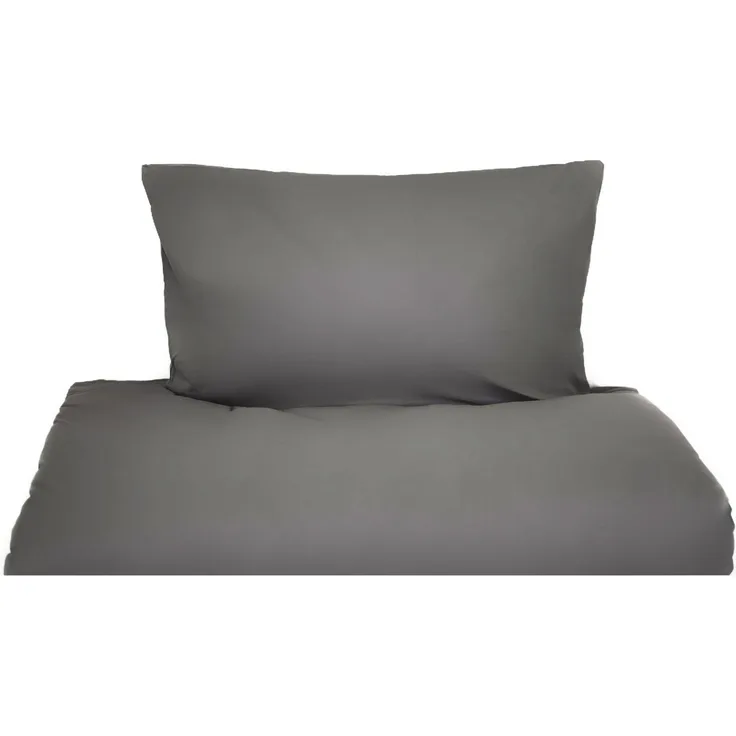 Einfarbige Bettwäschen-Sets für Einzel- und Doppelbetten 100% Baumwolle Anthrazit 155x200 cm