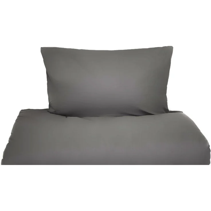 Einfarbige Bettwäschen-Sets für Einzel- und Doppelbetten 100% Baumwolle Anthrazit 155x200 cm – Bild 1