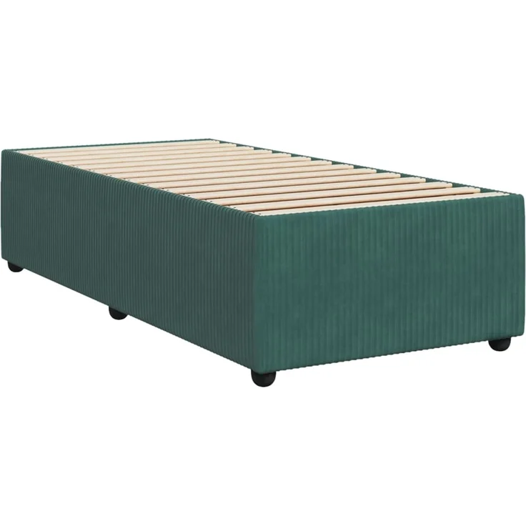 vidaXL Boxspringbett mit Matratze und LED-Beleuchtung, Samt dunkelgrün, 80x200 cm – Bild 9