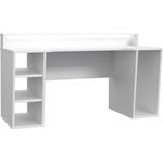 Computertisch, Gamingtisch 1 TEZAUR PC-Tisch weiß Dekor inkl. LED