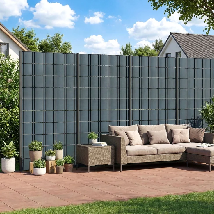 Outsunny Sichtschutzstreifen, Kunststoff, Grau, 14000L x 1B x 19H cm – Bild 2