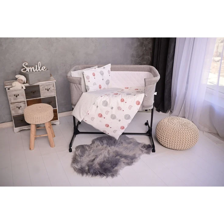 Lorelli Babybettwäsche-Set Eva 5-tlg Decke 75 x 75 cm, Kissen 29 x 42 cm, Bezüge weiß Punkte – Bild 4
