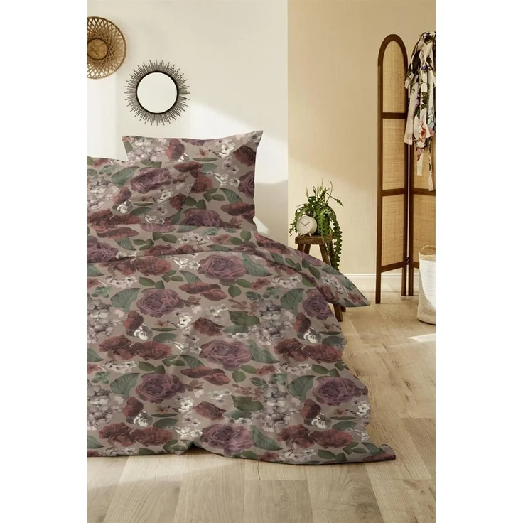 Carpe Sonno Bettwäsche Biber Warme Bettwäsche Winter Flanell Rosen Baumwolle 135x200, Biber, 2 teilig, Kuschelige Biberbettwäsche - Feinbiber - Reißverschluss - 135x200 cm – Bild 2