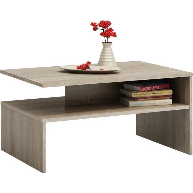 TOPESHOP COUCHTISCH 60 x 90 cm SONOMA-EICHE. robuster Oberfläche (H 45 x T 60 x B 90 cm)